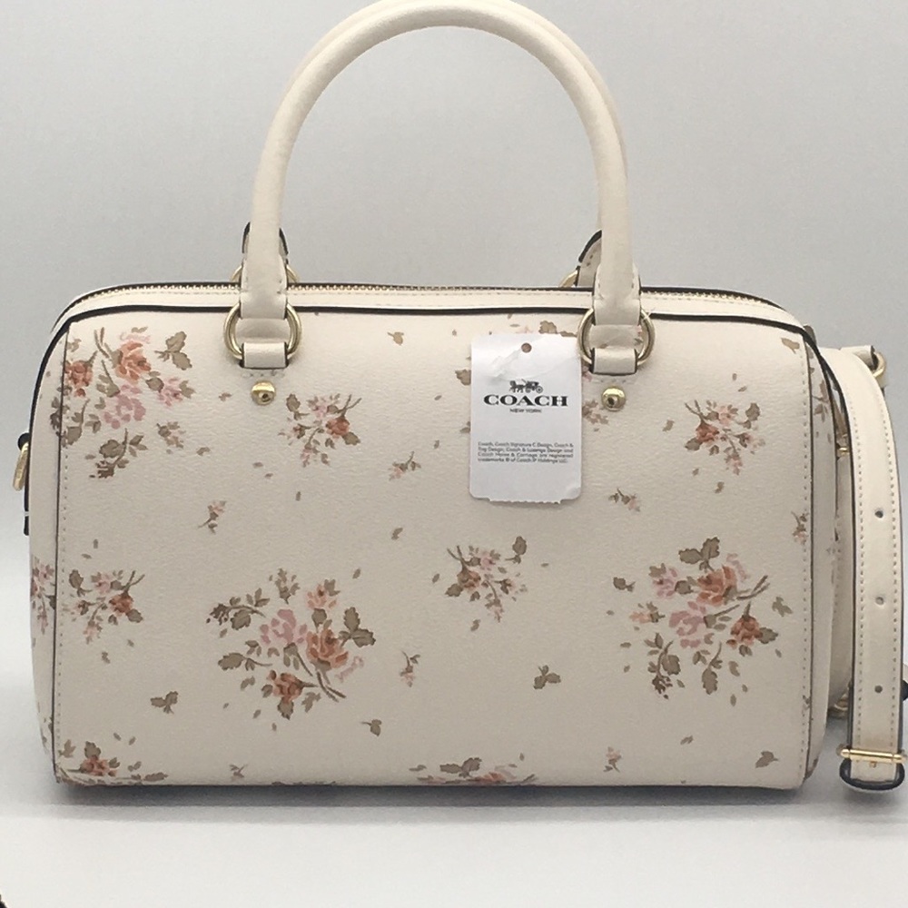 COACH ROWAN SATCHEL WITH ROSE BOUQUET PRINT - Picture 14 of 16